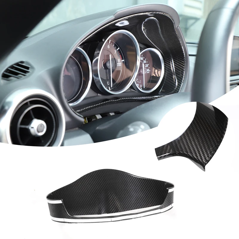 Speedometer Surround Trim Sticker Real Carbon Fiber Dash Instrument Panel Decor Frame Car Accessory For Mazda MX-5 ND 2016-2026