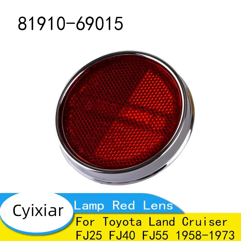 

Rear Bumper Reflector Tail Warning Light Lamp Red Lens Fit for Toyota Land Cruiser FJ25 FJ40 FJ55 1958-1973 81910-69015