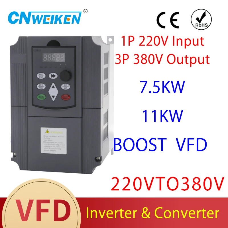 Imagem -03 - Inversor de Freqüência ac Vfd Entrada Monofásica Drives de Saída de Fases Conversor de Freqüência 4.0kw 5.5kw 220v a 3ph 220v 380v