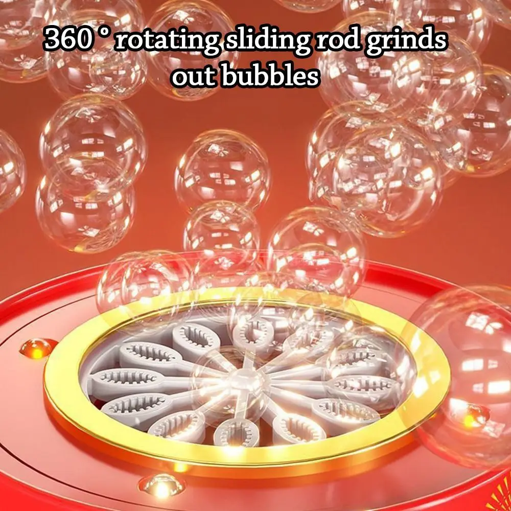 Fashion Colorful Lights Electric Bubble Machine Sound Electric Bubble Machine Red Automatic Bubble Machine Toys Kids Toys