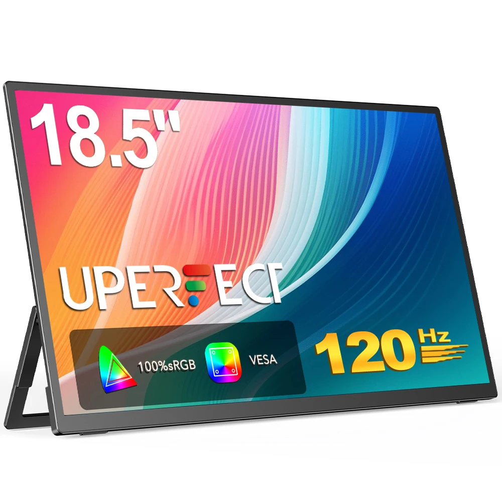 UPERFECT 18 UMax 18,5 pulgadas, 120Hz, Monitor portátil, pantalla extendida para ordenador portátil con Mini HDMI tipo C, segunda pantalla para MAC/ordenador portátil/PC/PS5