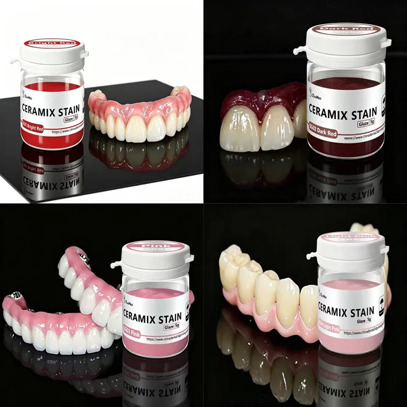 Whole Set Glaze Liquid Ceramic Stain Paste Colouring Lithium Disilicate Monolithic Dental Restoration Material for Professional