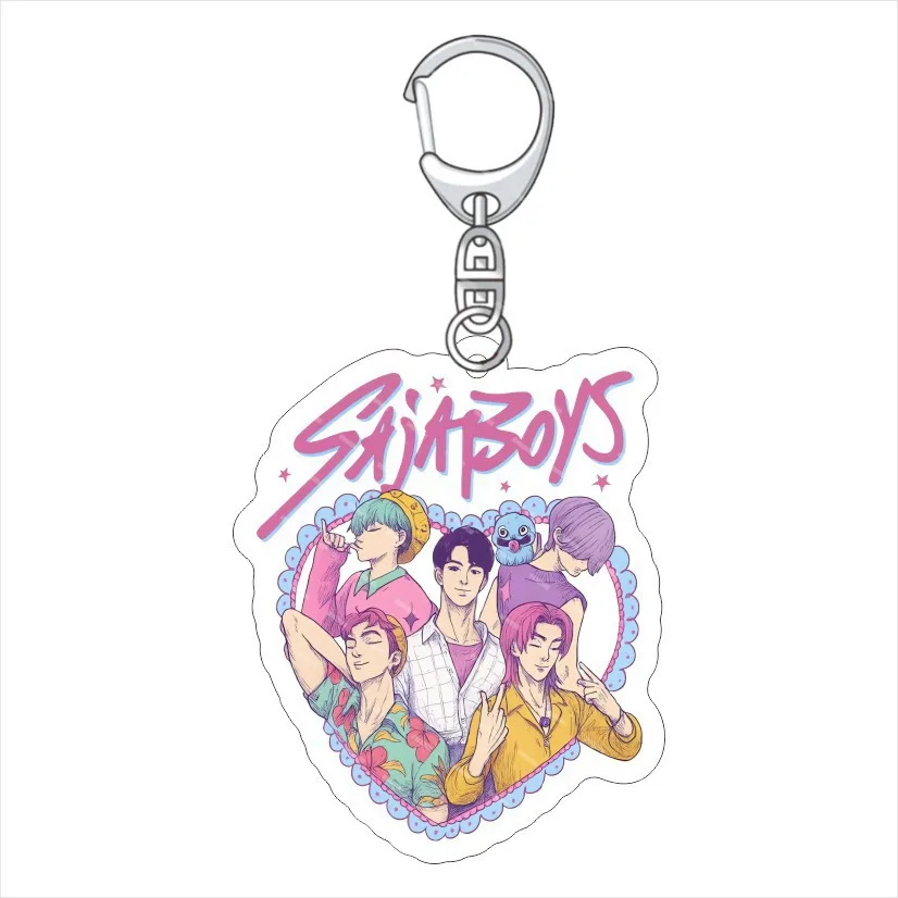 KPop شيطان الصيادين سلسلة مفاتيح مصنوعة من الأكريليك K-POP الساحرة فتاة مجموعة الاكريليك قلادة اكسسوارات لمحبي جمع هدية BTS Blackpink #5