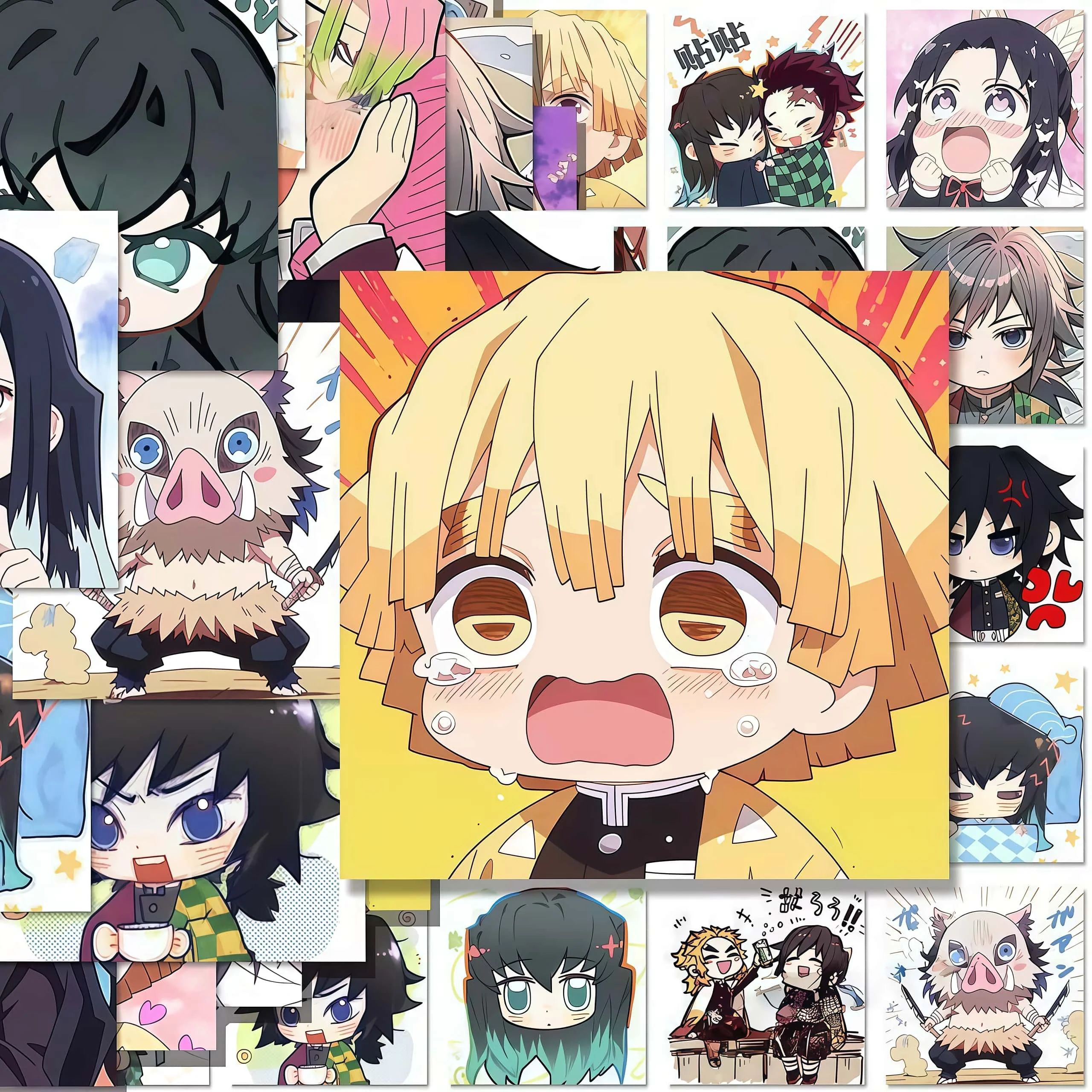 48Pcs Demon Slayer Chibi Sticker Pack, Cute Multi‑Character Anime Decals for Laptop, Phone Case & DIY Journal Decor