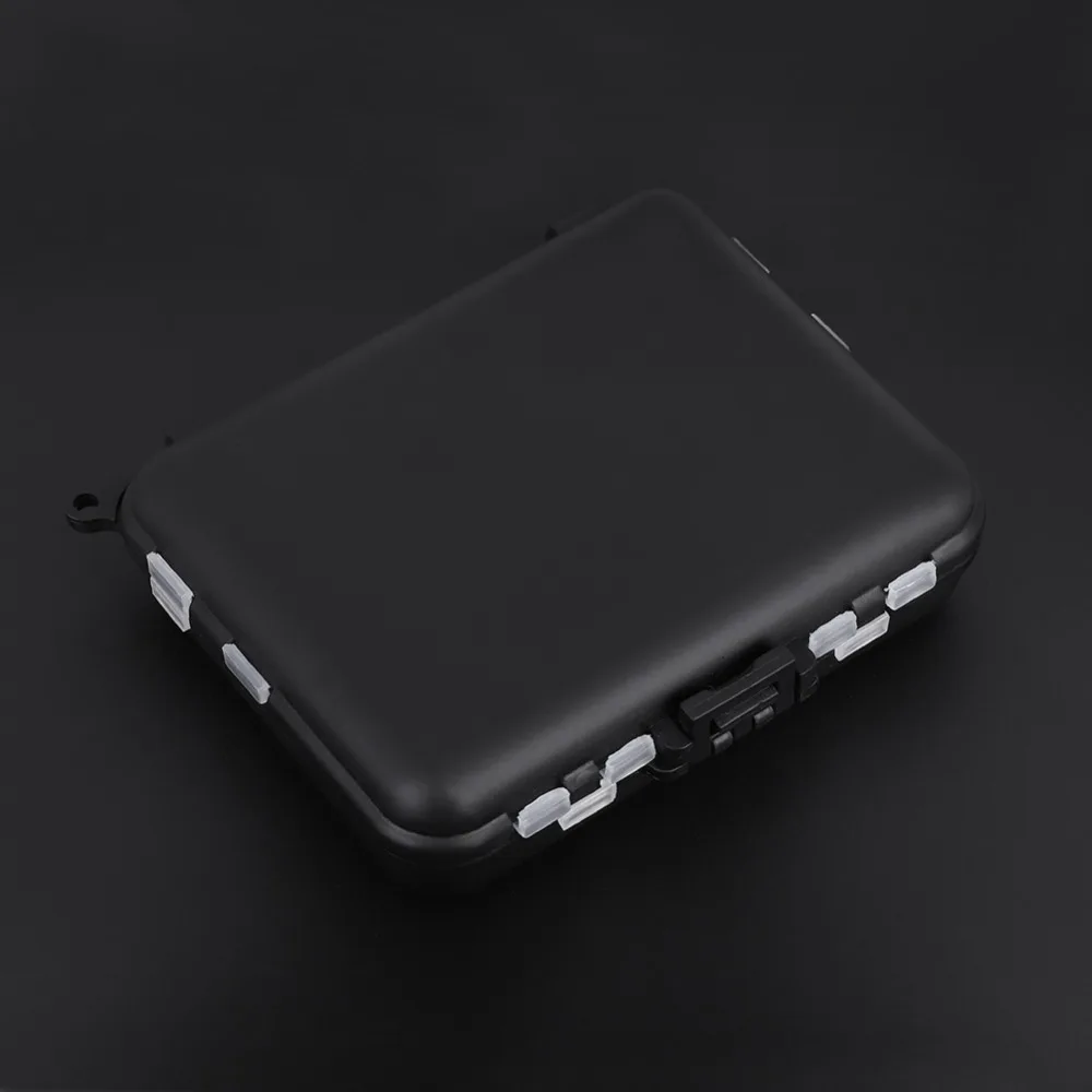 

4PCS Plastic Fishing Baits Box Double Sided Lightweight Hooks Storage Case Black with Multiple Compartments Tackle Box Organizer