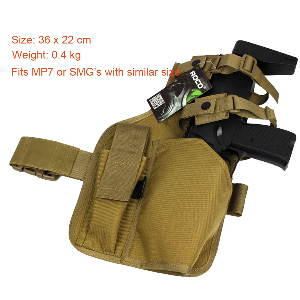 Imagem -02 - Molle Pistola Coldre com Revista Sobressalente Bolsa Combate Leg Drop Bolsa Mp7