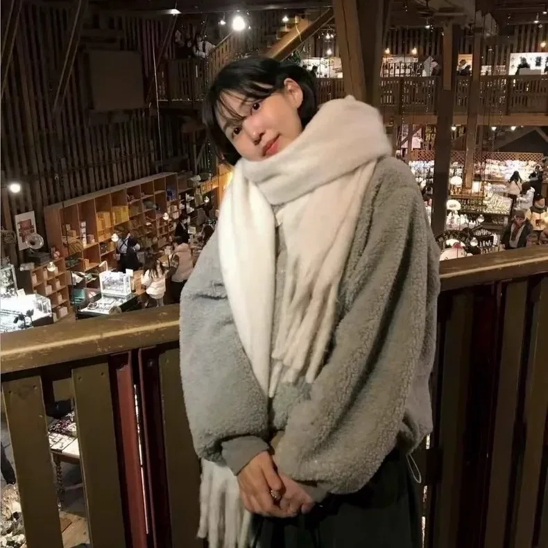 Lichtgewicht lamsbont f open kraag sweatshirt Jaet losse pasvorm comfortabele zachte Fce dames Faion winter bovenkleding