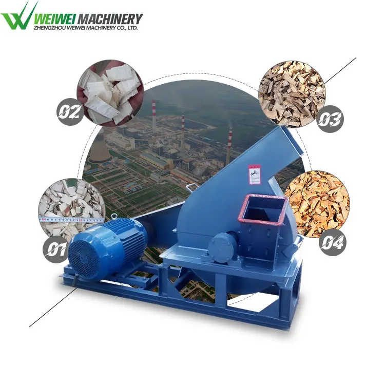 Weiwei Wood Log Splitter Tree Cutter Pine Wood Chip Big Palm Tree Trunk Chipper Machine