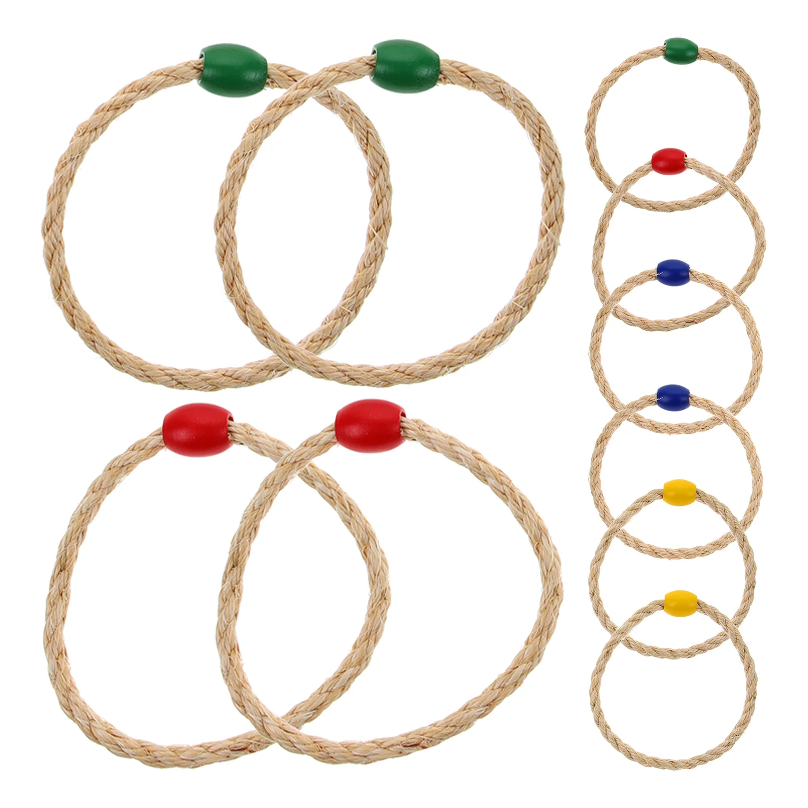10 PCS Natural Rope Ferrule Ring Toss Game Bean Bag Throwing Rings for Kids Educational Playthings Baby