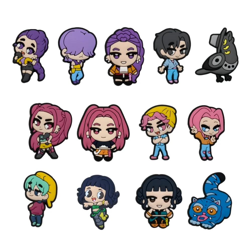 Niedliche Cartoon-Figuren Schuh-Charms Chibi Bunte PVC-Schuhdekorationen für Clogs Gartenschuhe Sandalen Taschen DIY-Zubehör Geschenk – Detail 12