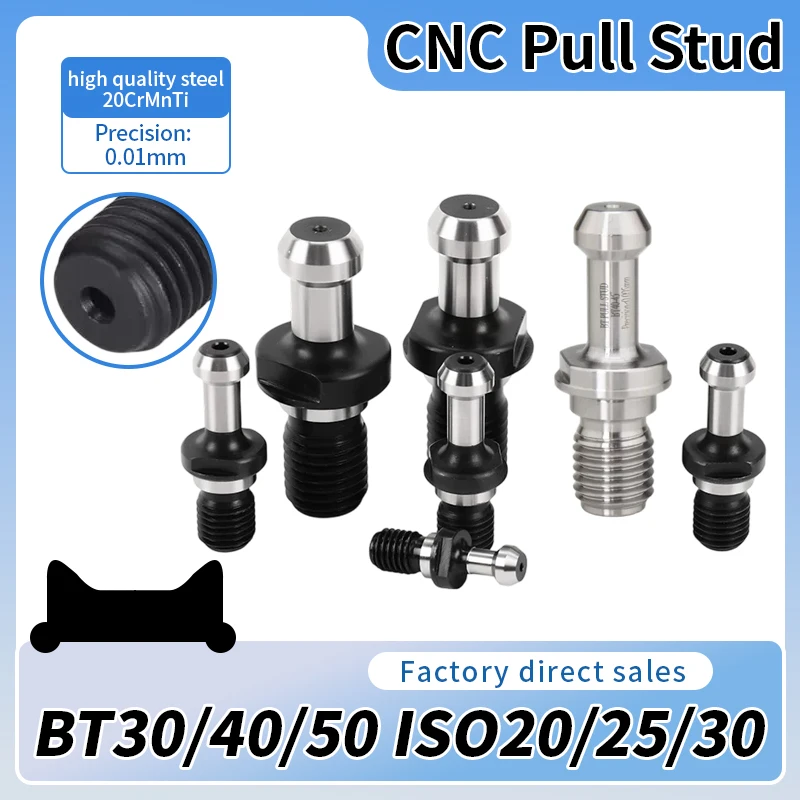 BT30 BT40 BT50 ISO20 ISO25 ISO30 SK30 SK40 CAT40 CAT50 NBT30 Pull Studs CNC Spindle Pull Nails for Tool Holder