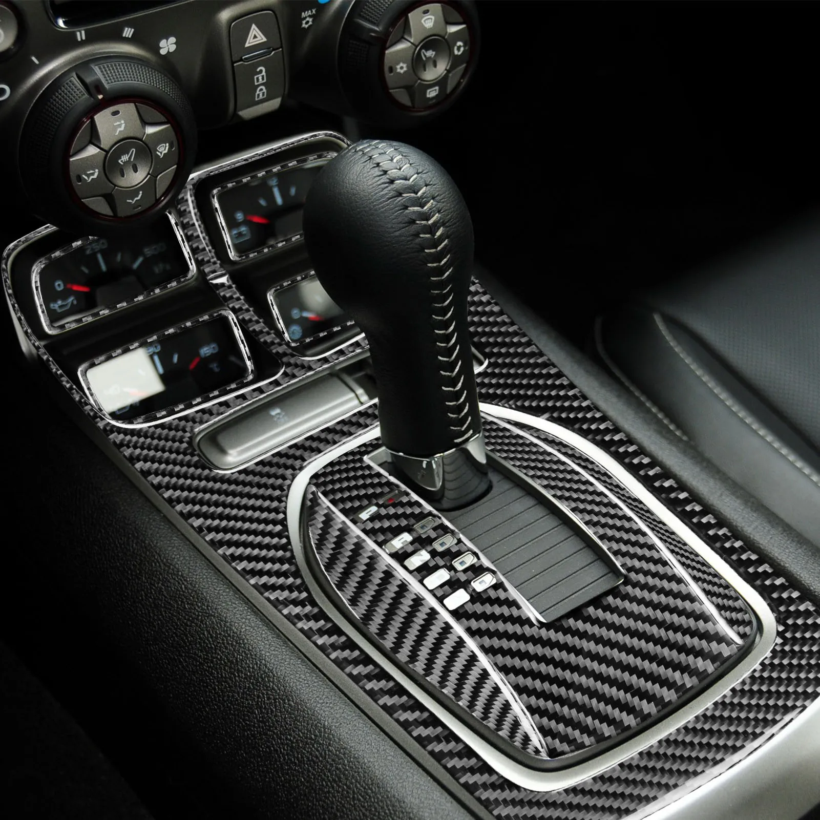 For Chevrolet Camaro 2010 2011 2012 2013 2014 2015 Carbon Fiber Gear Shift Air Outlet Panel Set Car Interior Accessories Sticker