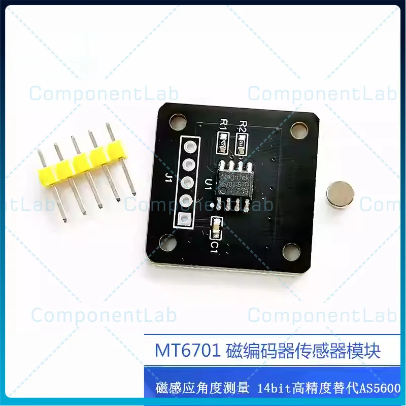 MT6701 magnetic encoder - magnetic induction measurement sensor module with 14-bit high precision, as an alternative to AS560