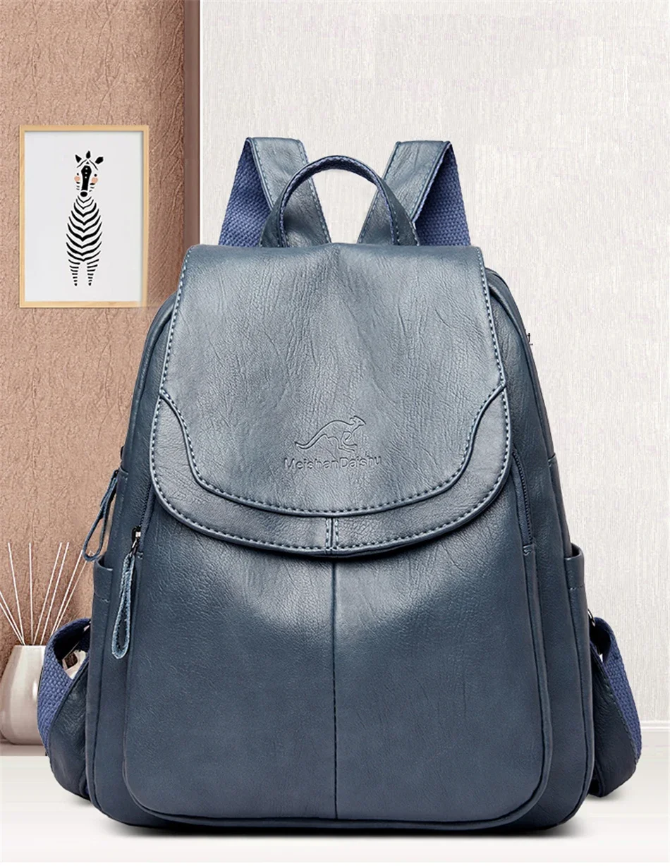 

Women Large Capacity Backpack Purses High Quality Leather Female Vintage Bag School Bags Travel Bagpack Ladies Bookbag Rucksack