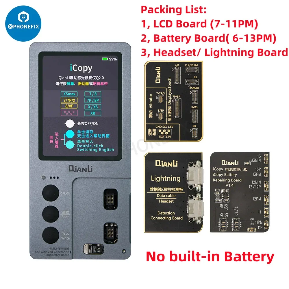 

Qianli iCopy LCD Screen Original Color Battery Information Repair iCopy Plus 2.2 Programmer for iPhone 7/8/8P/X/XR/XS/XSMAX/11