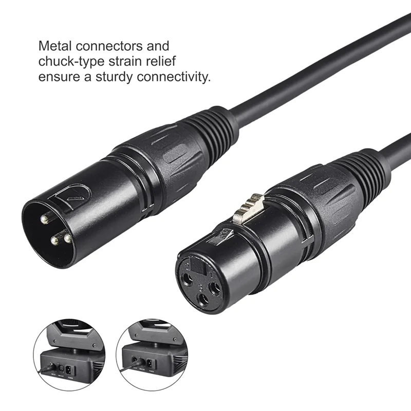 Cavo ABKJ-DMX da 10 piedi, 4 cavi DMX da 3 pin segnale XLR maschio a femmina cavo DMX per trasmissione di segnale per illuminazione scenica