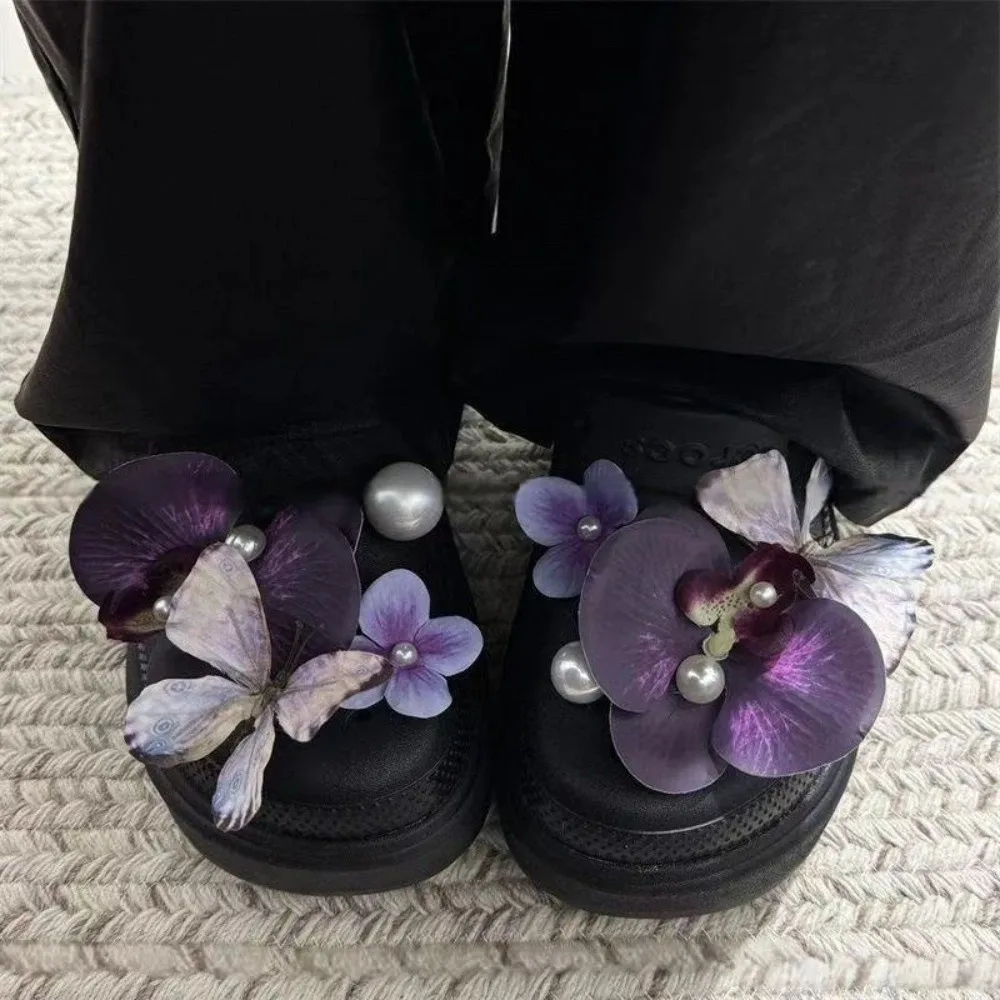 

Ins Blue Orchid Series Shoe Flower DIY Detachable Orchid Shoe Buckle Orchid Shoes Charms