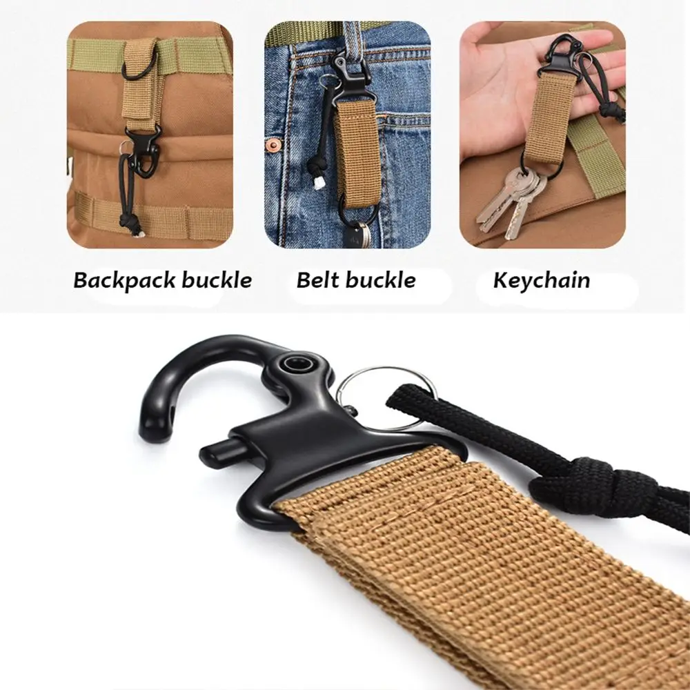 Molle Attach Camping Accessories Belt Clip Quickdraw Carabiner Webbing Backpack Strap  Holder Hooks Water Bottle Hanger