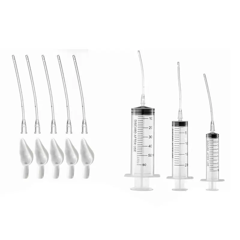 A33Z-Baby Bird Feeding Syringe Set Pet Syringe With 5 Pcs Curved Gavage For Baby Birds Parrot Small Pet