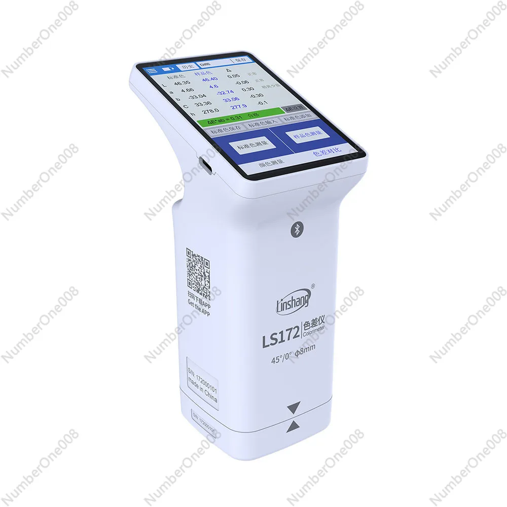 

LS172 Colorimeter portable Color difference meter 45°/0° D65 Light Source Paint Easy to Use Touch Screen APP PC Software cmyk