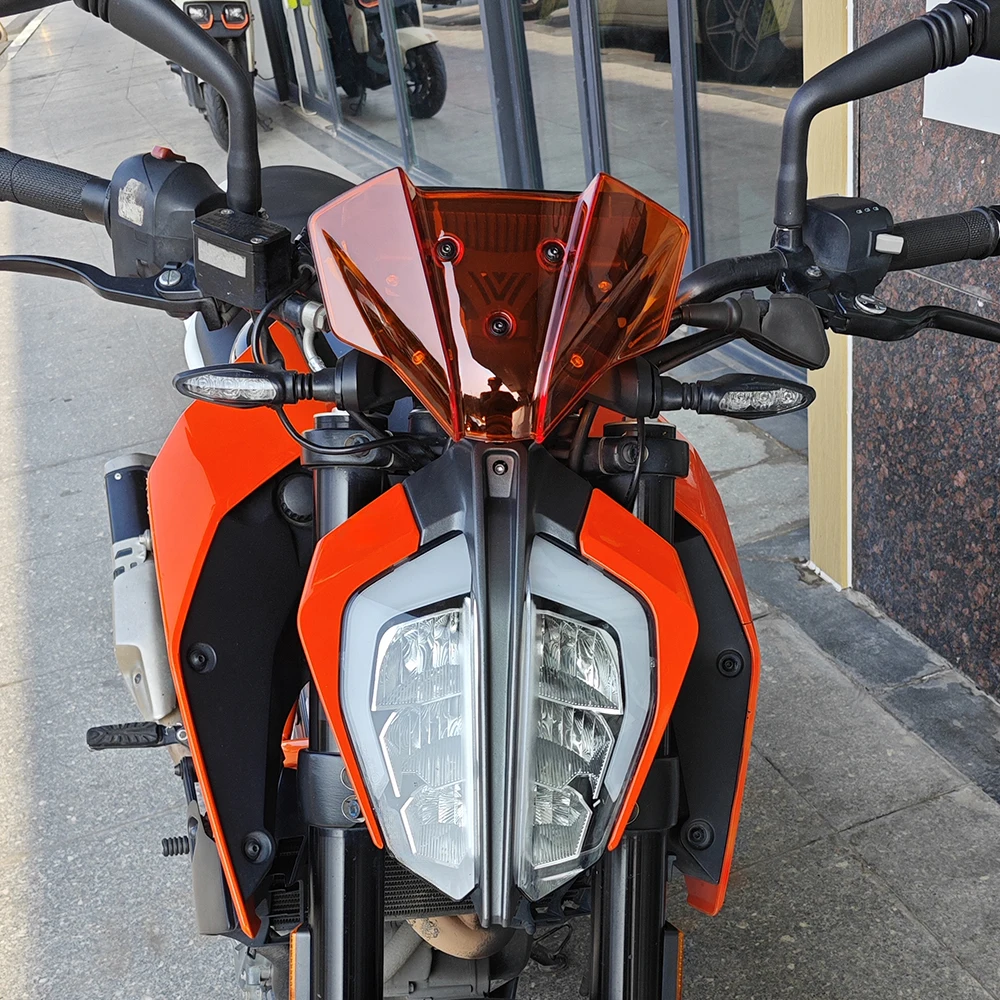 الزجاج الأمامي للدراجات النارية لـ 125 DUKE 390 DUKE 2017-2023 125DUKE 390DUKE Flyscreen منحرف الرياح الأمامية شاشة درع تدفق الهواء 2022