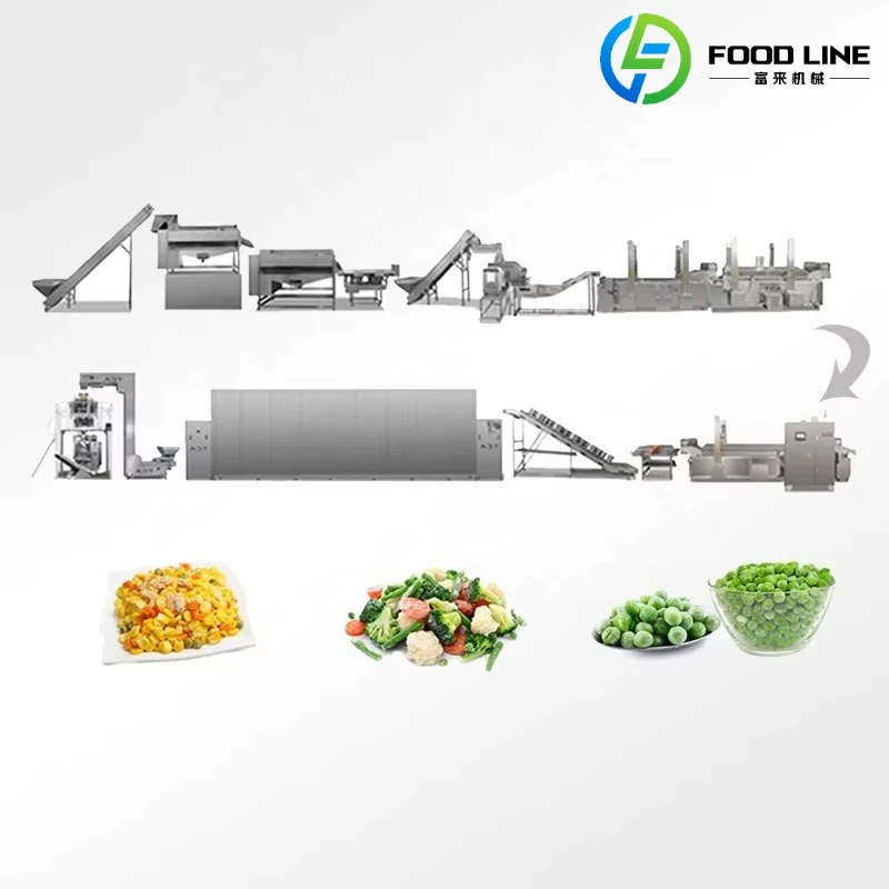 Customized Vegetables Frozen Line Production for Fruit and Vegetables Cleaning and Freezing Processing Machine