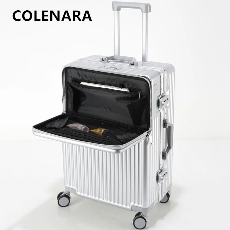 COLENARA Travel Luggage Front Opening Boarding Case Laptop Trolley Case USB Charging 20