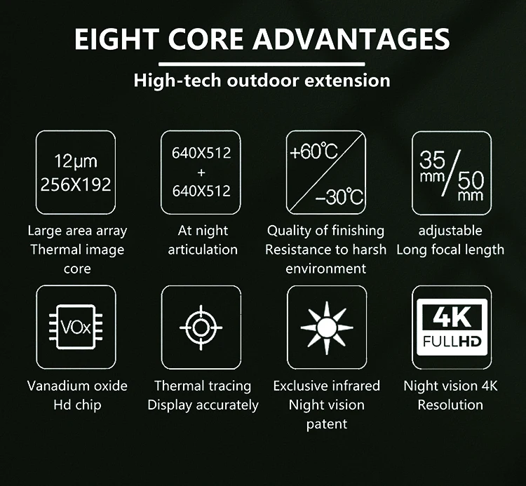 Monokular termowizyjny 7X HD z noktowizorem na podczerwień - Zaawansowane lornetki termowizyjne z noktowizorem