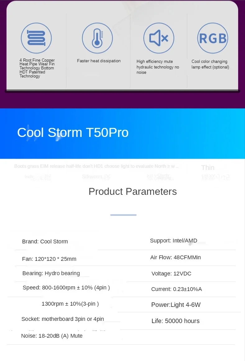 High Quality LGA 1155 1700 1200 PC CPU Cooler Fan 4 Heat Pipe Pure Copper Pipe RGB CPU Heat Sink Cooler Fan factory