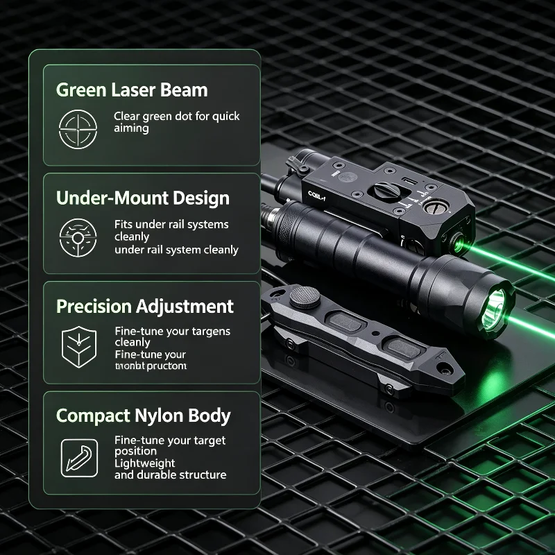 CQBL-1 Mini Green Position Laser Nylon Body Wired Operation Trigger Rail Mount Hobby Leisure Supply