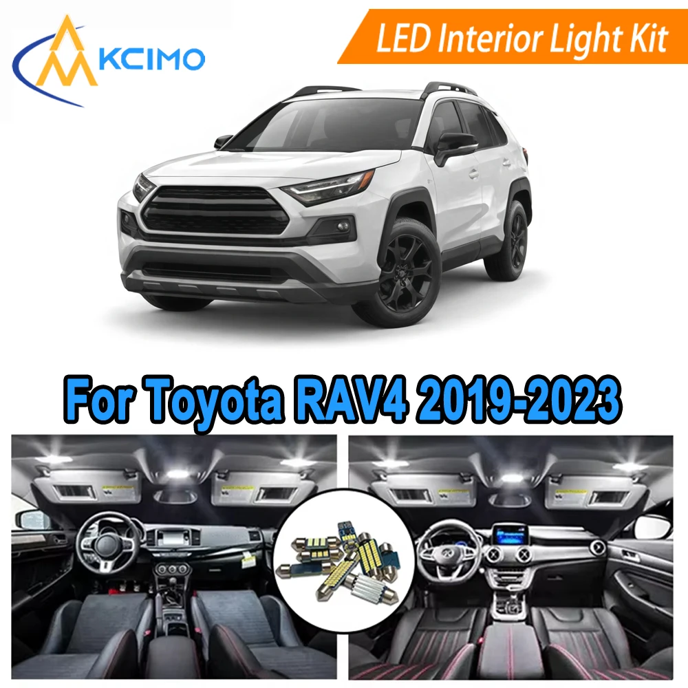 

Interior Lights LED Bulbs Kit For Toyota RAV4 (2019-2023) Dome Footwell Trunk License Plate Lights Upgrade Kit Map, Door Lights