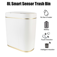 Automatic opening Lid Trash Can Smart Sensor Trash Bin 8L Waterproof For Toilet Narrow Slit Deodorizing Garbage Can