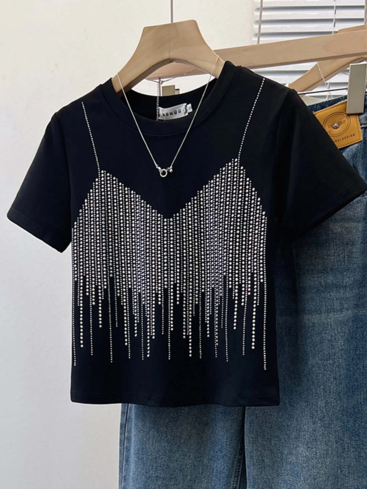 Stylish Beautiful Small Shirt Women Summer Heavy Duty Short Sleeve T-Shirt Correct Shoulder Short Half Sleeve Base Top Trendy