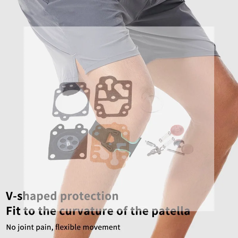Adjustable Elastic Knee Pad Bidirectional Compression Patella Stabilizer Breathable Brace for Pain Relief Walking Climbing Spor