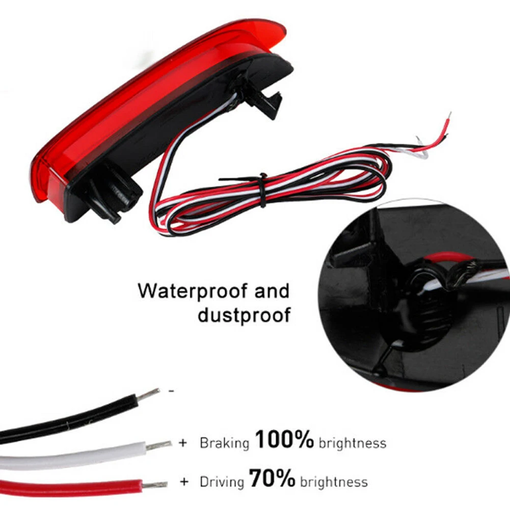 

Reflector Rear Bumper Light LED Lamp 0.3A 2pcs 6W Brake Lights DC12V Red Set For Corolla 2011-2013 High Quality