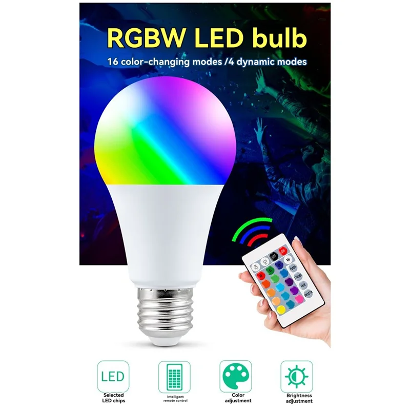 New!25W E27 RGB LED Light Bulb 16 Color Smart For Room Garden Garden Party Lamp With Remote Control Dimmer True White