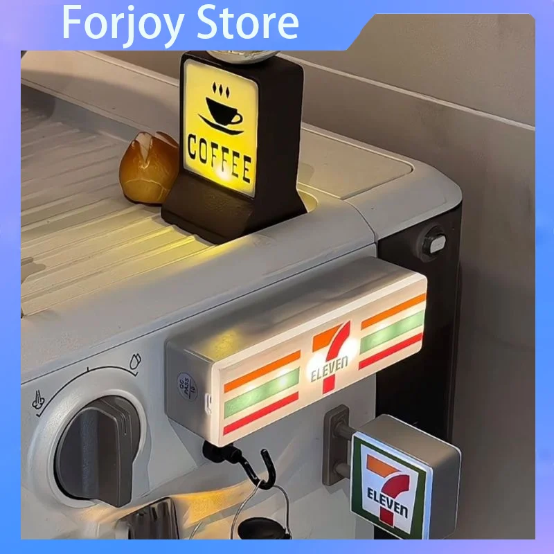 Coffee Shop Magnetic Refrigerator Sticker Creative Convenience Store Light Label Can Magnetic Family Light Box Toy Decoration