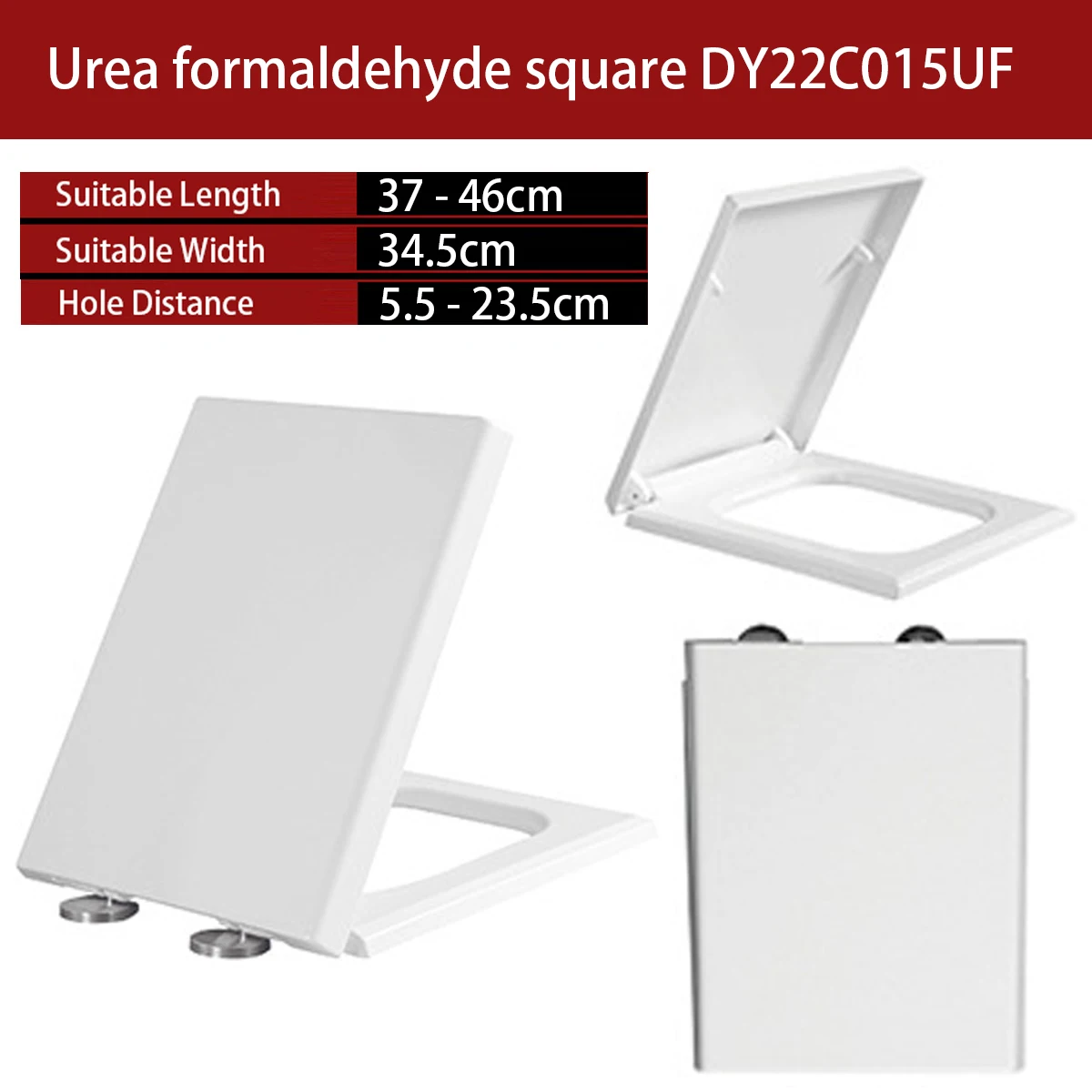 

Urea Formaldehyde Soft Close Toilet Cover Square Universal Toilet Lid Wc Slow Closure Toilet Caps Width 34.5cm Length 37 To 46cm