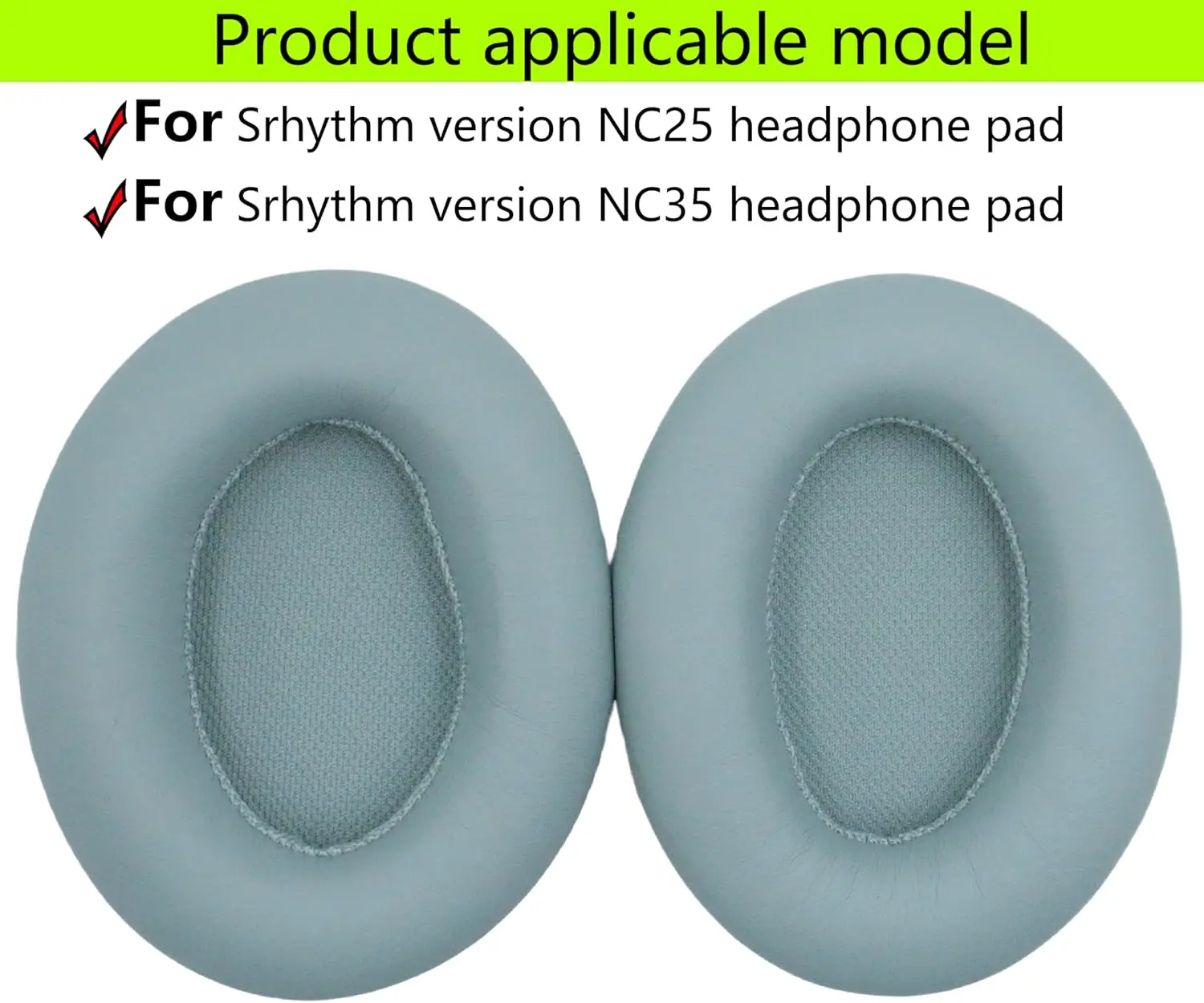 وسادات أذن بديلة متوافقة مع سماعات Srhythm Version NC25 / سماعات NC35 إسفنجة ذاكرة من الجلد البروتيني الناعم مصنوعة من Repa
