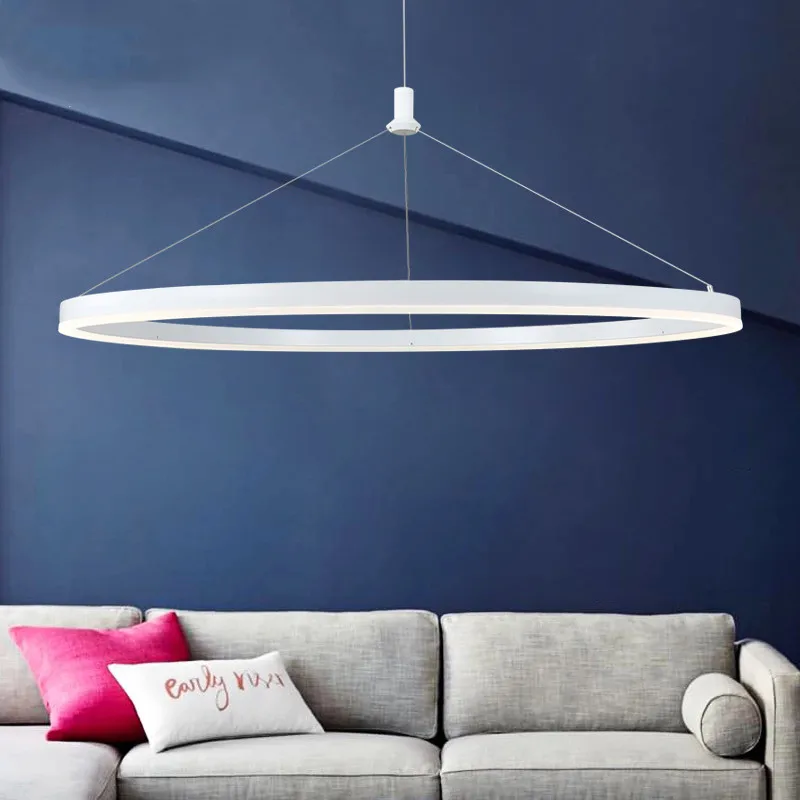 Modern Simple Circular Single Ring LED Chandelier for Restaurant Living Room Hotel Hall - Energy Efficient Room Lighting