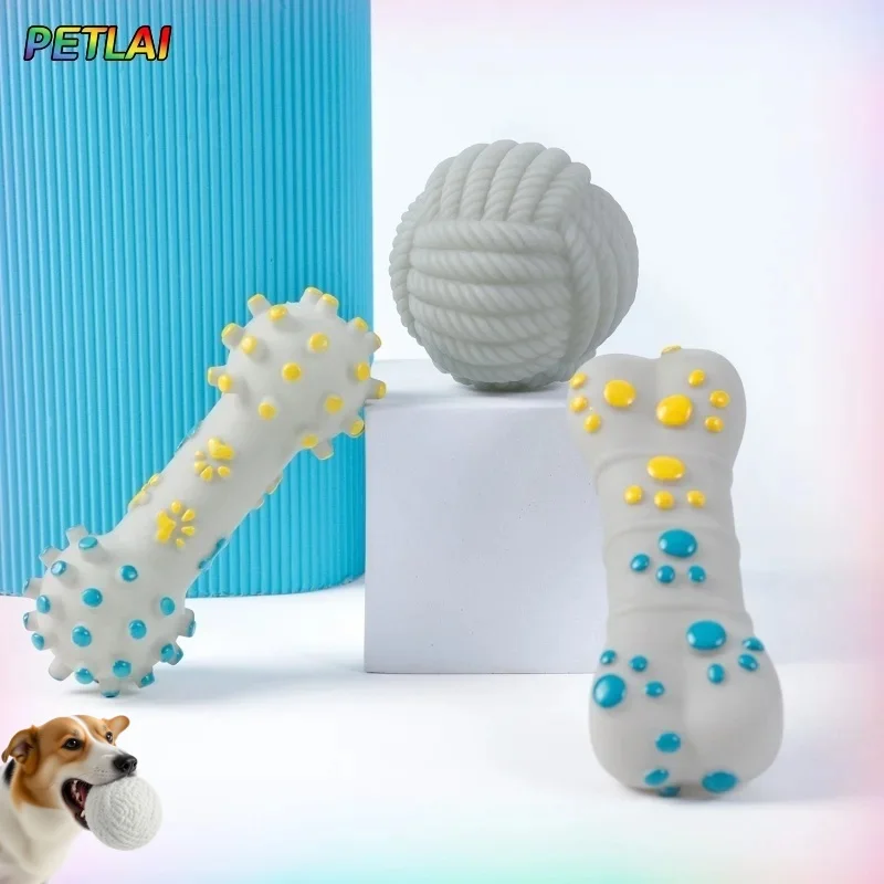 

Dog sound Toys Chew bone stick ball Interactive bone barbell pet cat Summer Anti-stress Educational Walking Barking Toy Supplies