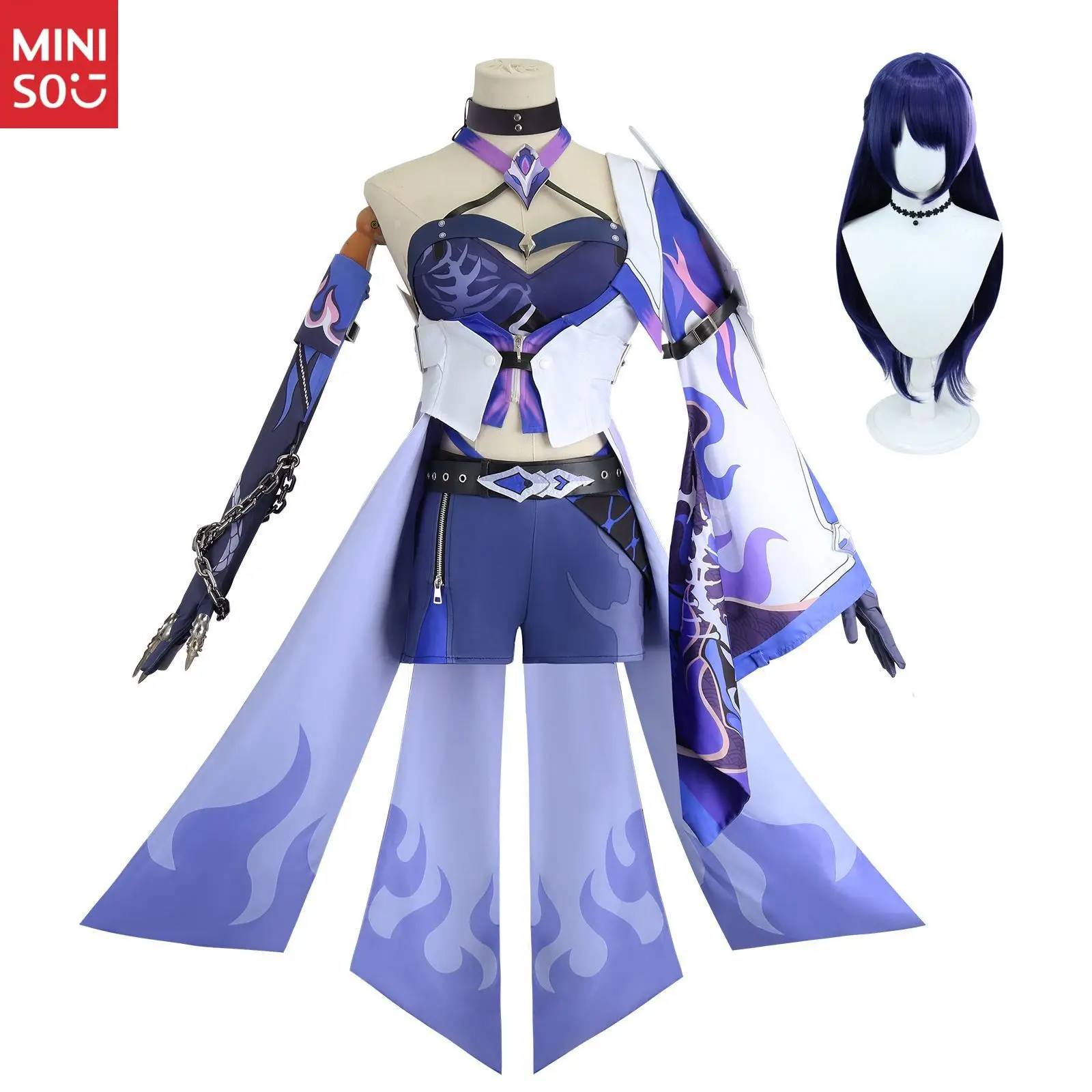 Miniso Honkai Star Rail Cosplay Costume, Acheron Stellar Voyager Full Outfit Set