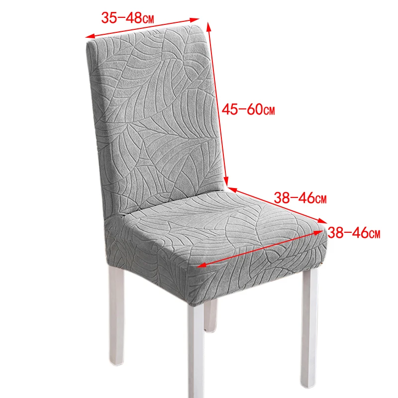 Elastic Dining Chair Cover Thick Jacquard Spandex Chair Cover for Dining Room Anti-Slip Kitchen Chair Cover 1/4/6/8 Pieces