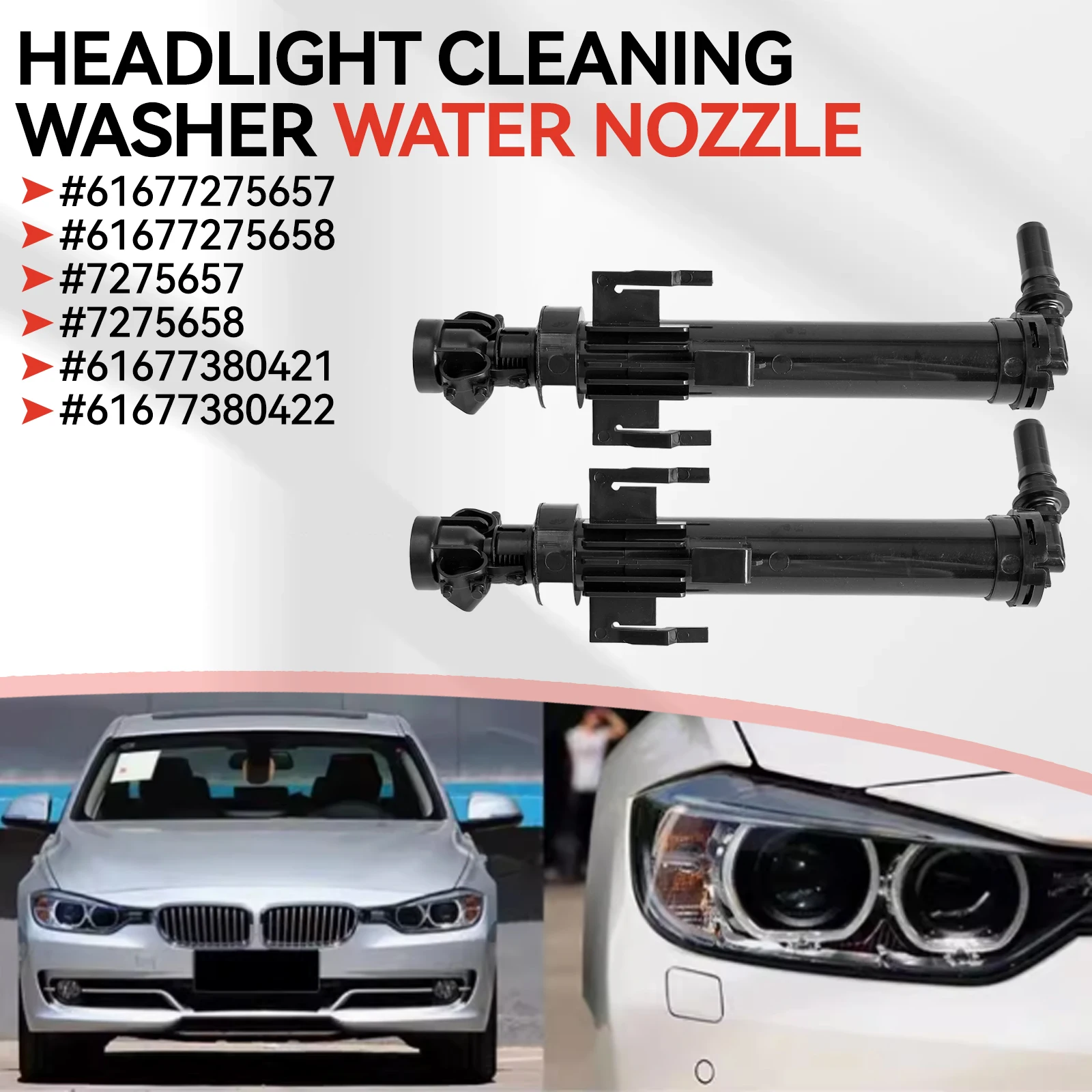 Headlight Washer Spray Nozzle For BMW 1 2 3 4 Series F20 F21 F22 F30 F31 F34 GT F80 F32 F33 F36 F82 F83 61677275657 61677275658