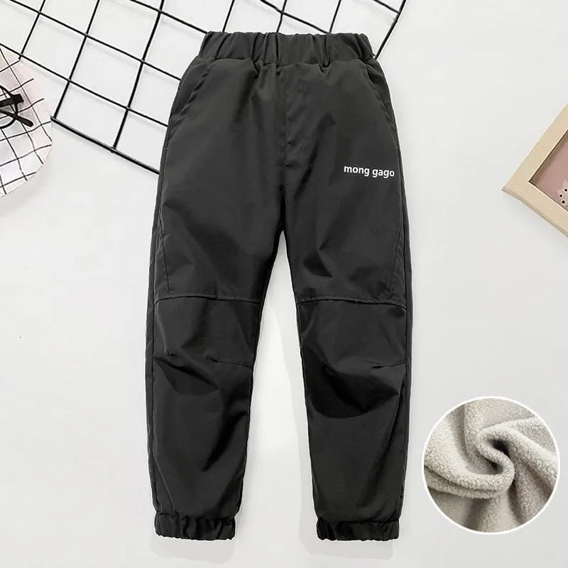 Inverno Bambini Piumini Autunno Ragazze Addensare Pantaloni Ragazzi Adolescenti Pile Imbottito Caldo Antivento Pantaloni Da Sci per 3-14 Anni Bambino Coagulo