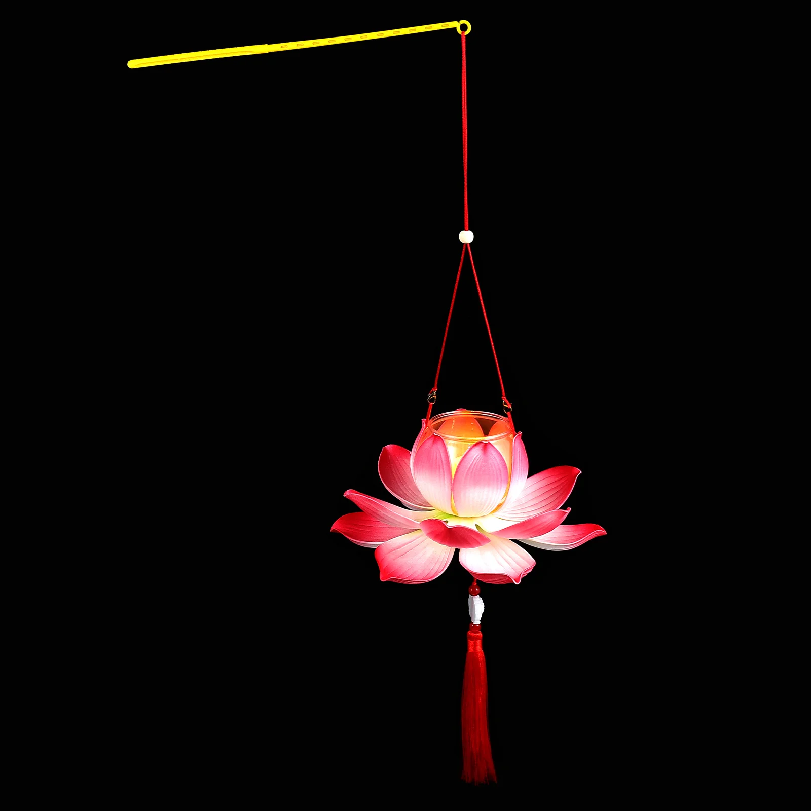

1 set Hand-held Lantern Material Bag Lotus Decorative Red Small Size Kids Supplies DIY Lantern Making Tools Festive Party