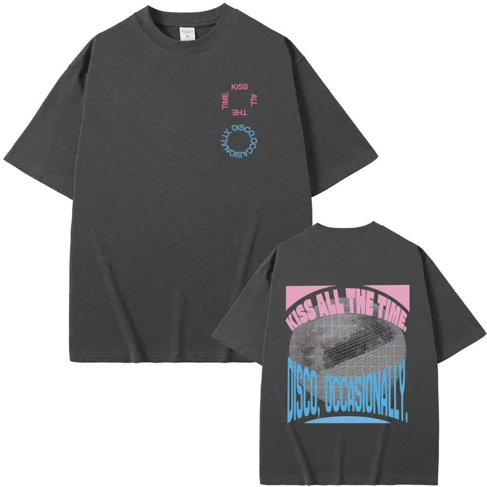 Kiss All The Time Disco Occasionally Album Graphic T-shirt Men Women Fashion Oversized T Shirt Male High Quality Cotton T-shirts