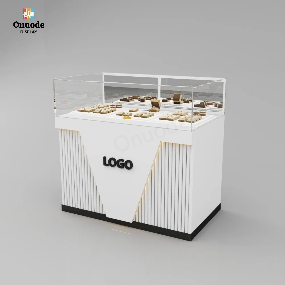 Custom.Luxury Jewelry  Display Custom Glass Display Cabinet with Led Lighting for Jewelry Showroom & Jewelry Store