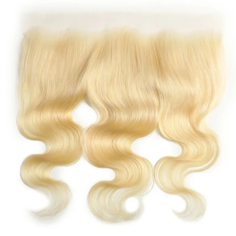 # 613 透明 13x4 ボディウェーブ レースフロント 10-22インチ 人毛 ハニーブロンド ブラジリアンバージンヘア フルエンド 12A グレード