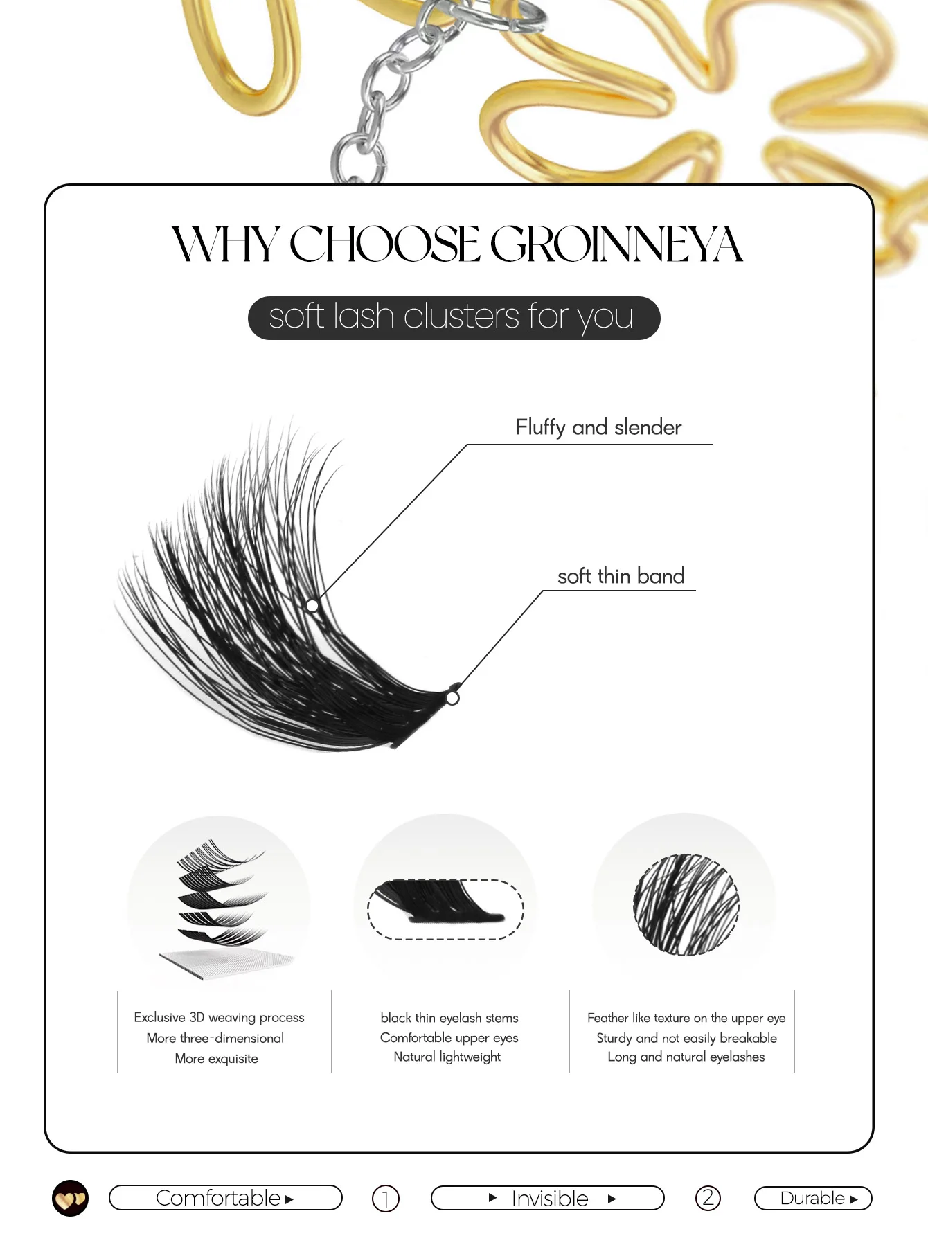 DIY Eyelash Extension C Curl Long Individual Lashes, Mixed Tray